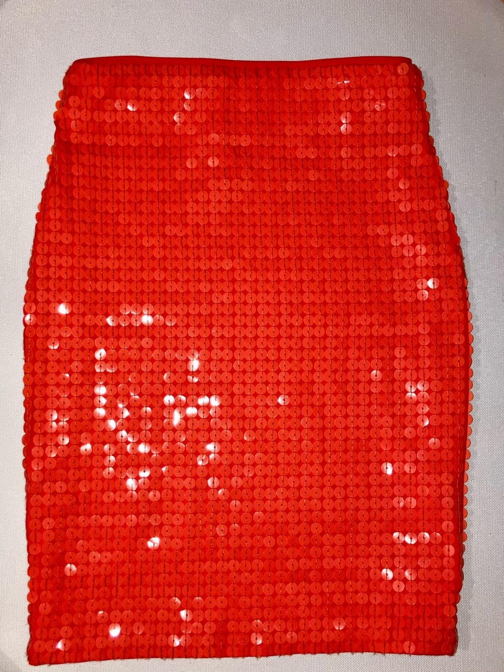 Tangerine Sequin Pencil Skirt size 2 by H&M